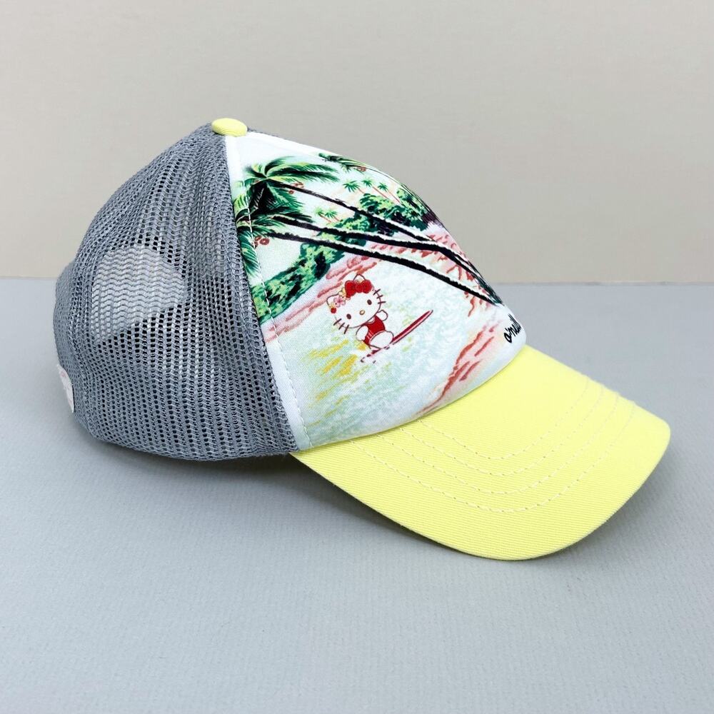 O'Neill X Hello Kitty Yellow Gray Mesh Tropical Surf Child Girl Cap Trucker Hat
